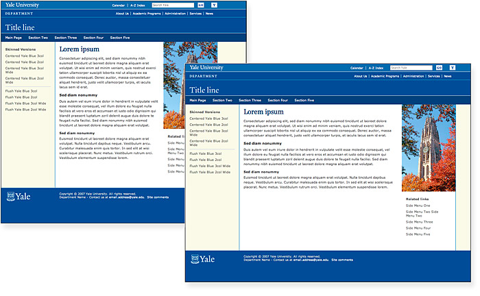 Two examples of web page 2011