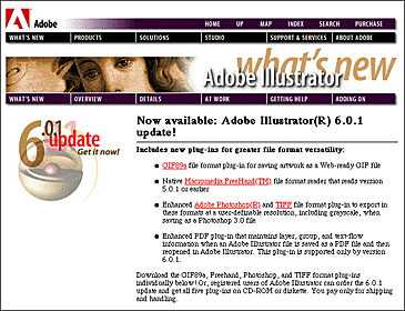 Screen dump of Adobe corporation's home page.