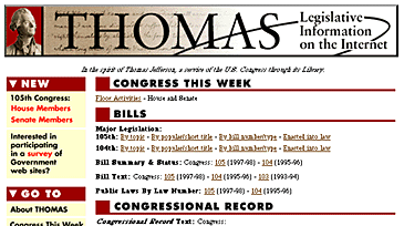 Library of Congress congressional information site 